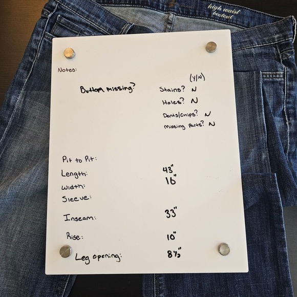 7 For All Mankind Womens Size 30 32x33 High Waist Bootcut Jeans Dark Blue Denim - Picture 12 of 13